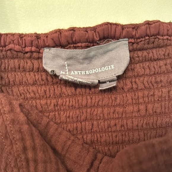 Anthropologie Burgundy Cropped Shirt - Picture 3 of 3